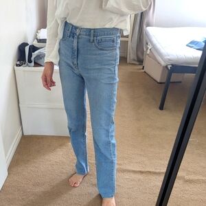 Uniqlo mid rise slim straight jeans, 27